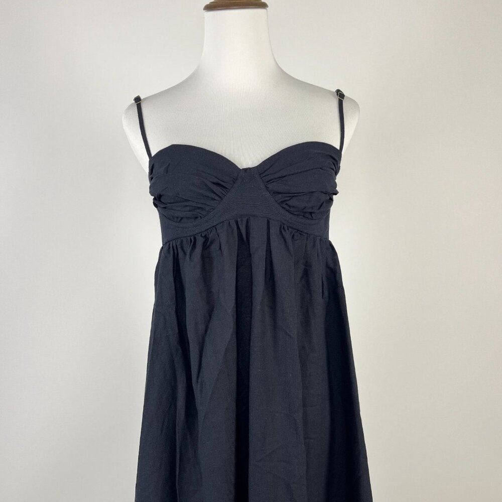 NWOT Farm Rio Linen Blend Black Sleeveless Maxi Dress Size L - Picture 3 of 12